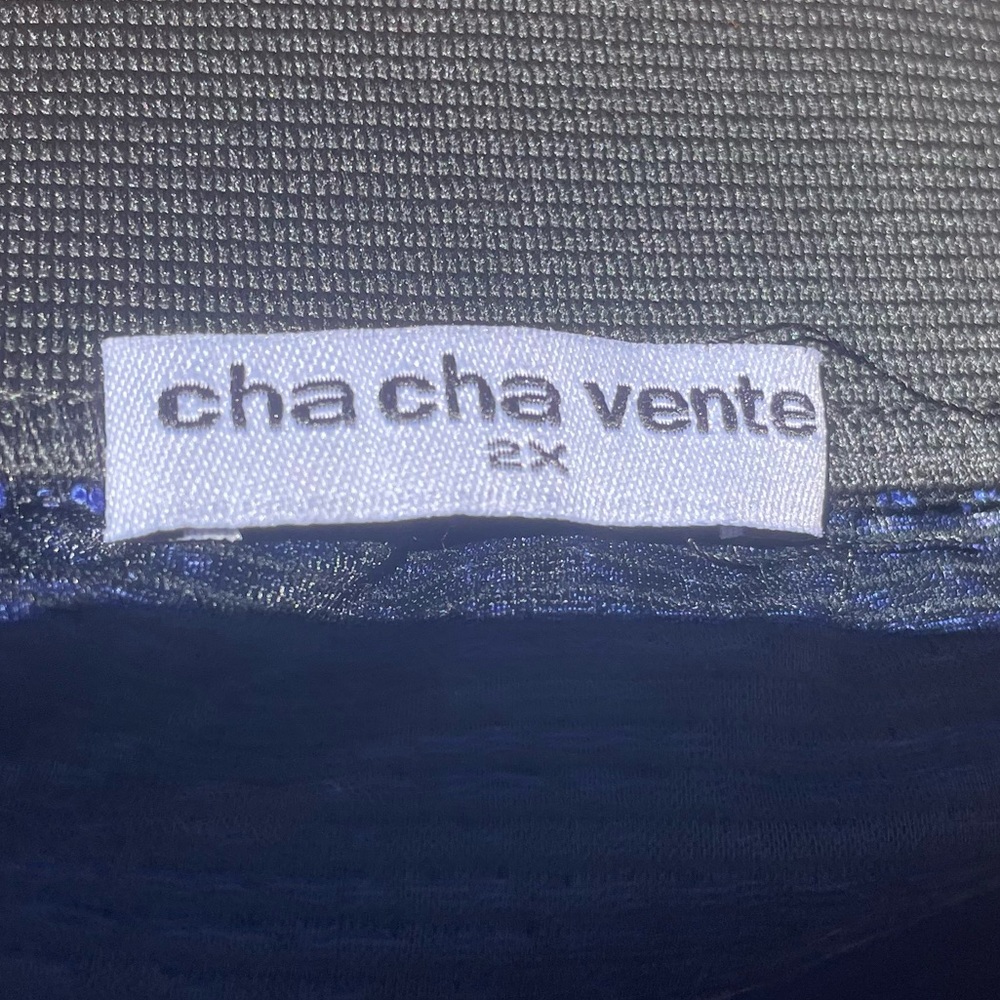 Cha Cha Vente black/blue houndstooth print midi skirt / 2X / Excellent condition - Picture 10 of 12